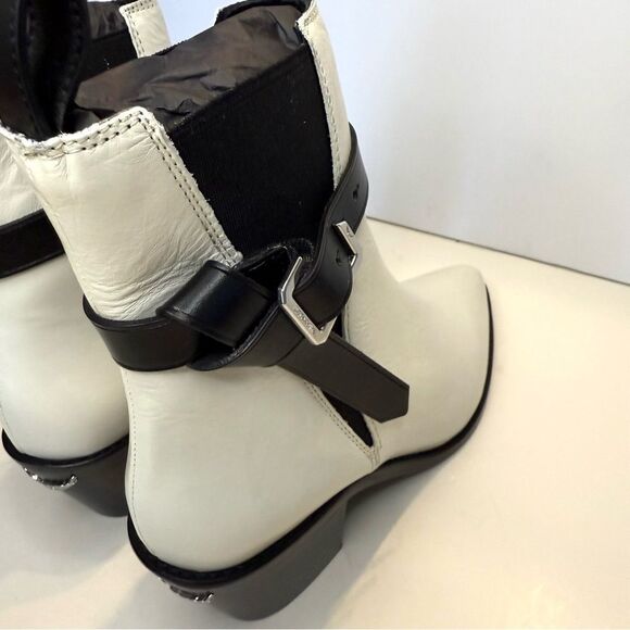 Zadig and Voltaire Tyler Ankle‎ Boots Black/White Wings Logo Sz 6 NIB - Picture 5 of 8